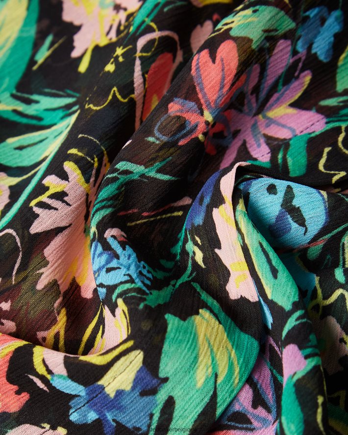 être Ted Baker femmes carita - blouse à manches volantées noir FR8J42599 vêtements