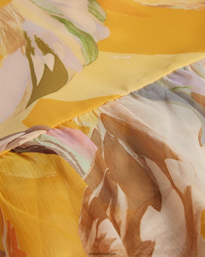 être Ted Baker femmes darcila - haut à manches bouffantes exagérées Orange sombre FR8J42562 vêtements