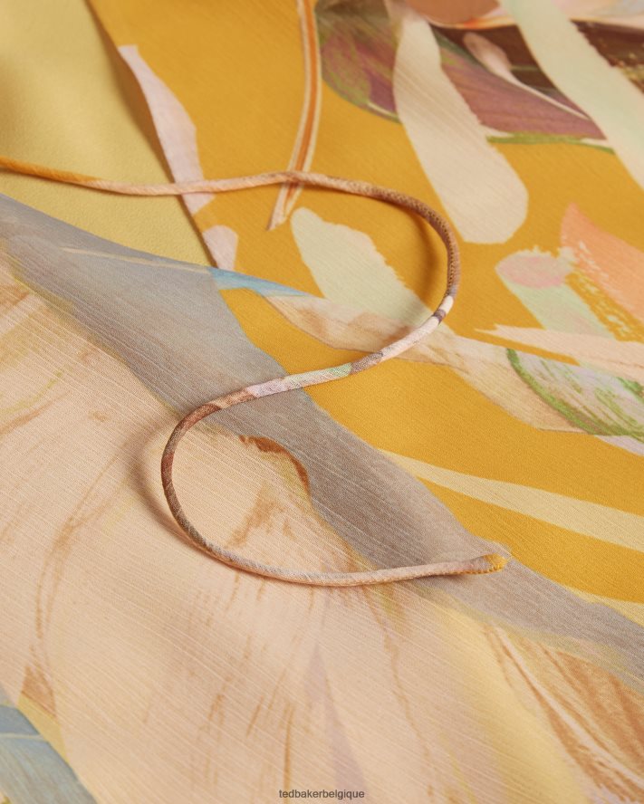 être Ted Baker femmes darcila - haut à manches bouffantes exagérées Orange sombre FR8J42562 vêtements