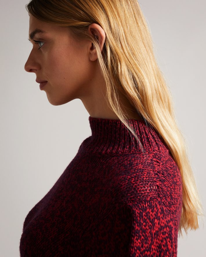 être Ted Baker femmes elvinaa - pull épais à manches tendance rouge vif FR8J42594 vêtements