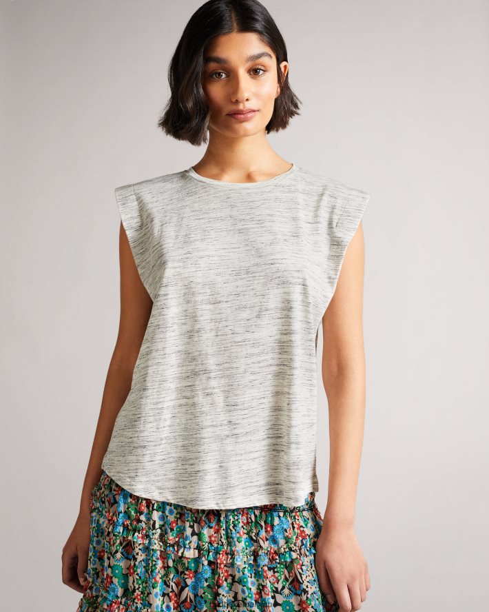 être Ted Baker femmes gilet Julesa avec détails sur les épaules blanc FR8J42580 vêtements