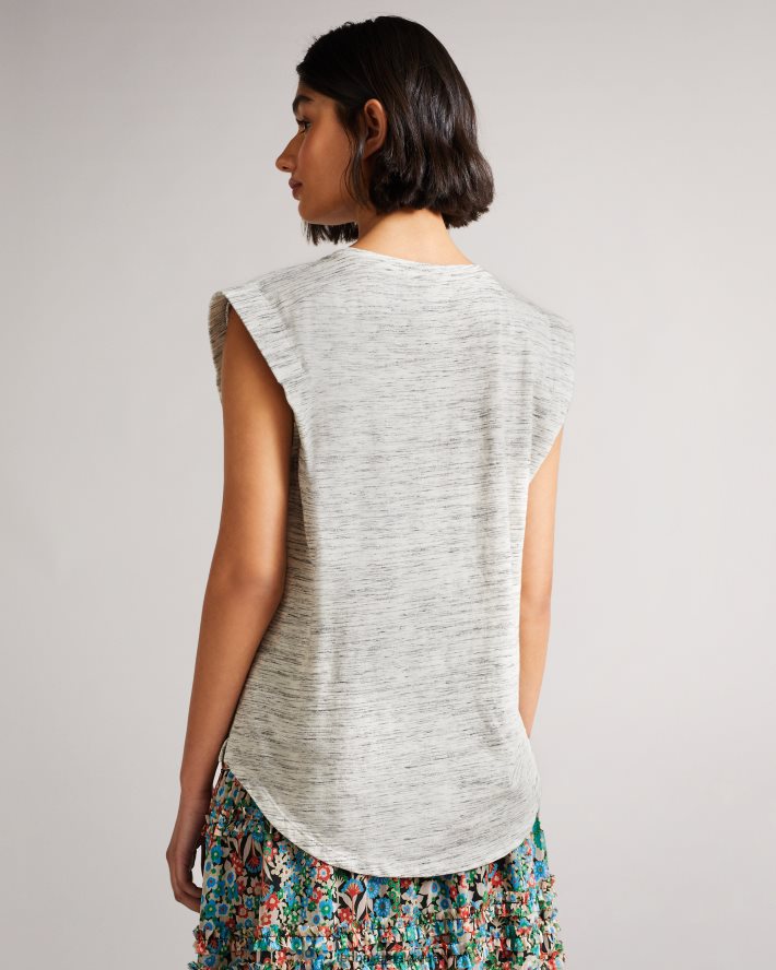 être Ted Baker femmes gilet Julesa avec détails sur les épaules blanc FR8J42580 vêtements