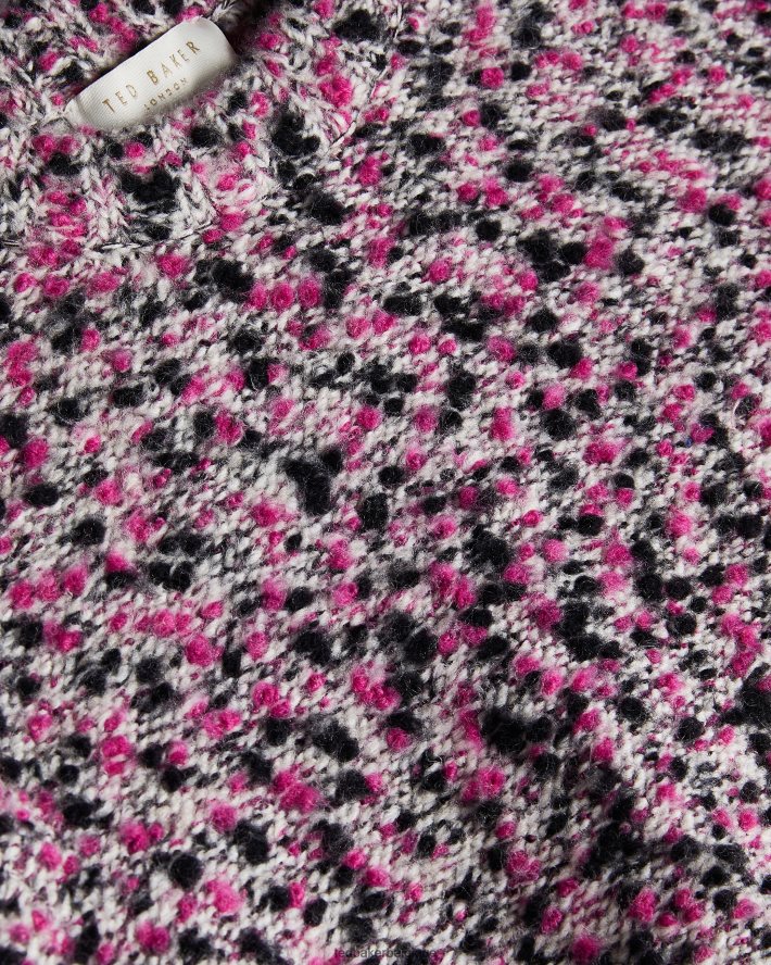 être Ted Baker femmes pull court technique bbetsy rose profond FR8J42588 vêtements