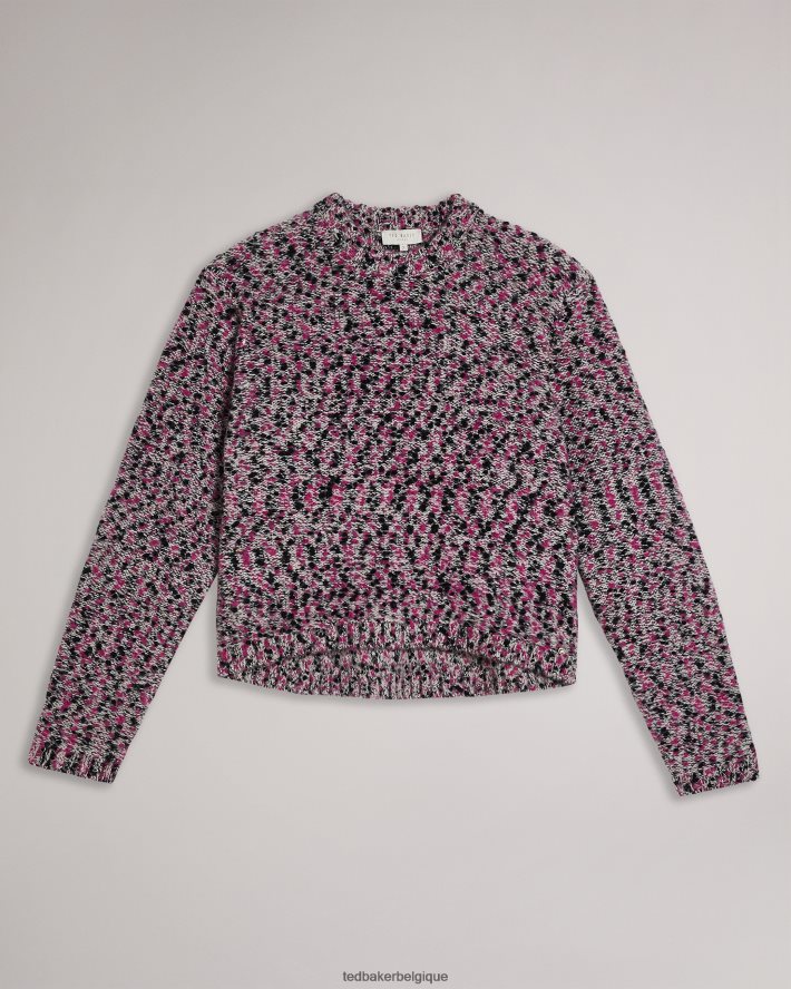 être Ted Baker femmes pull court technique bbetsy rose profond FR8J42588 vêtements