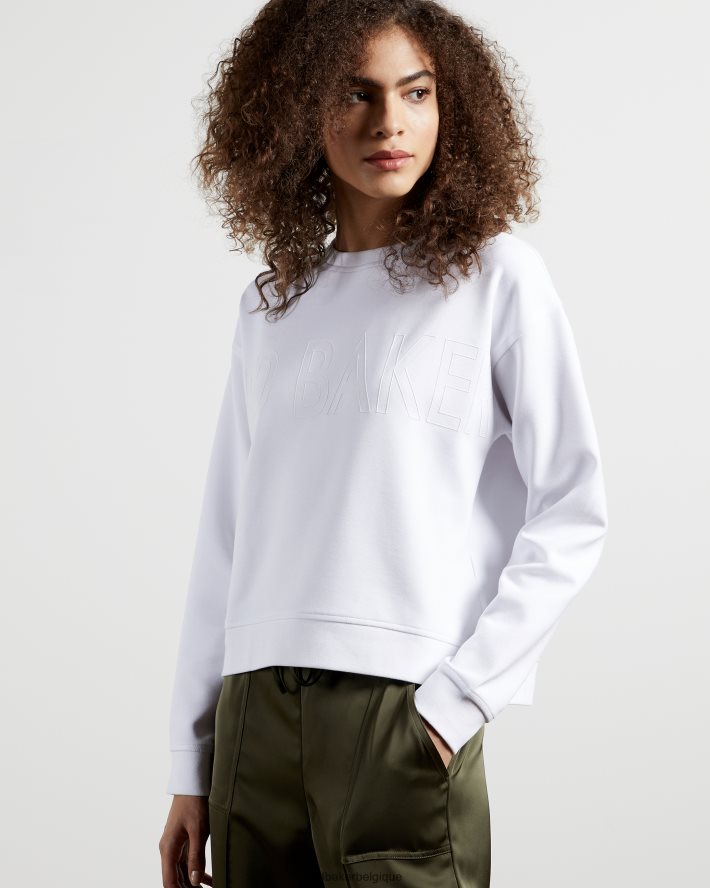 être Ted Baker femmes sweat à logo Lorito blanc FR8J42511 vêtements