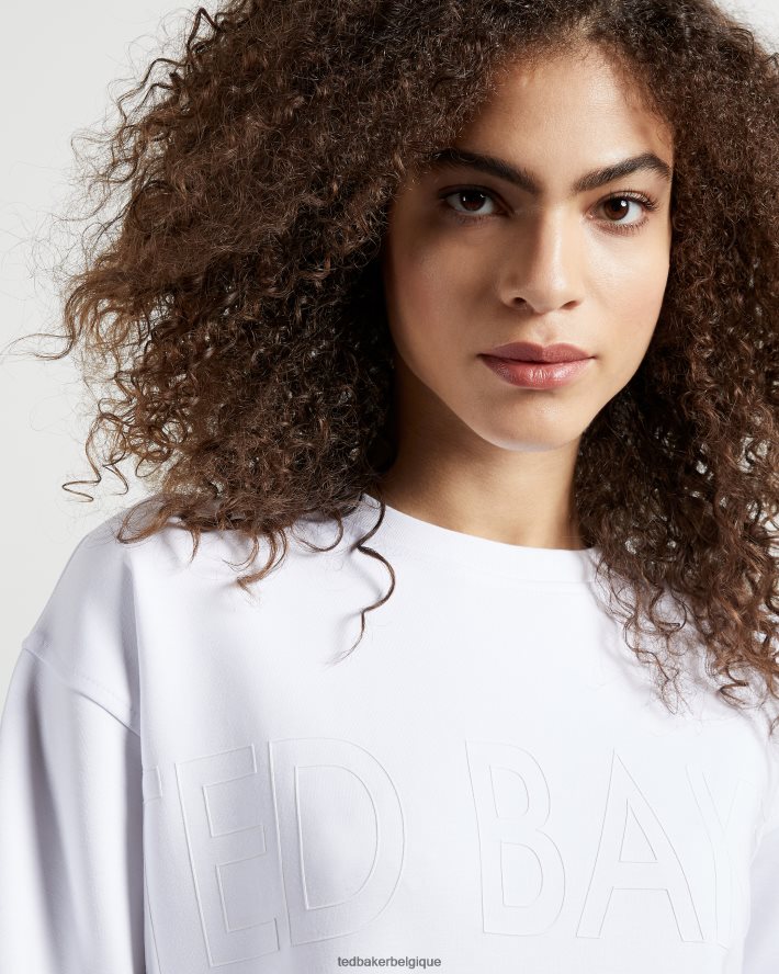 être Ted Baker femmes sweat à logo Lorito blanc FR8J42511 vêtements