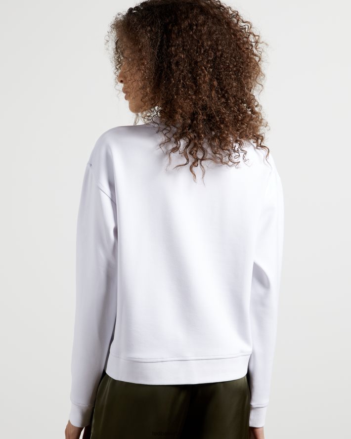 être Ted Baker femmes sweat à logo Lorito blanc FR8J42511 vêtements