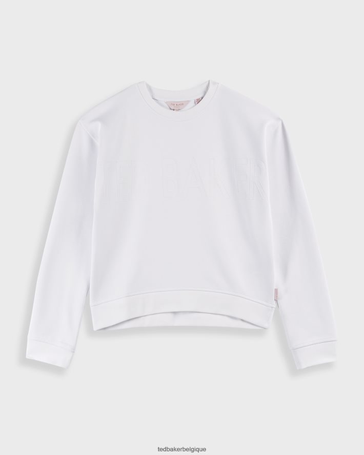 être Ted Baker femmes sweat à logo Lorito blanc FR8J42511 vêtements
