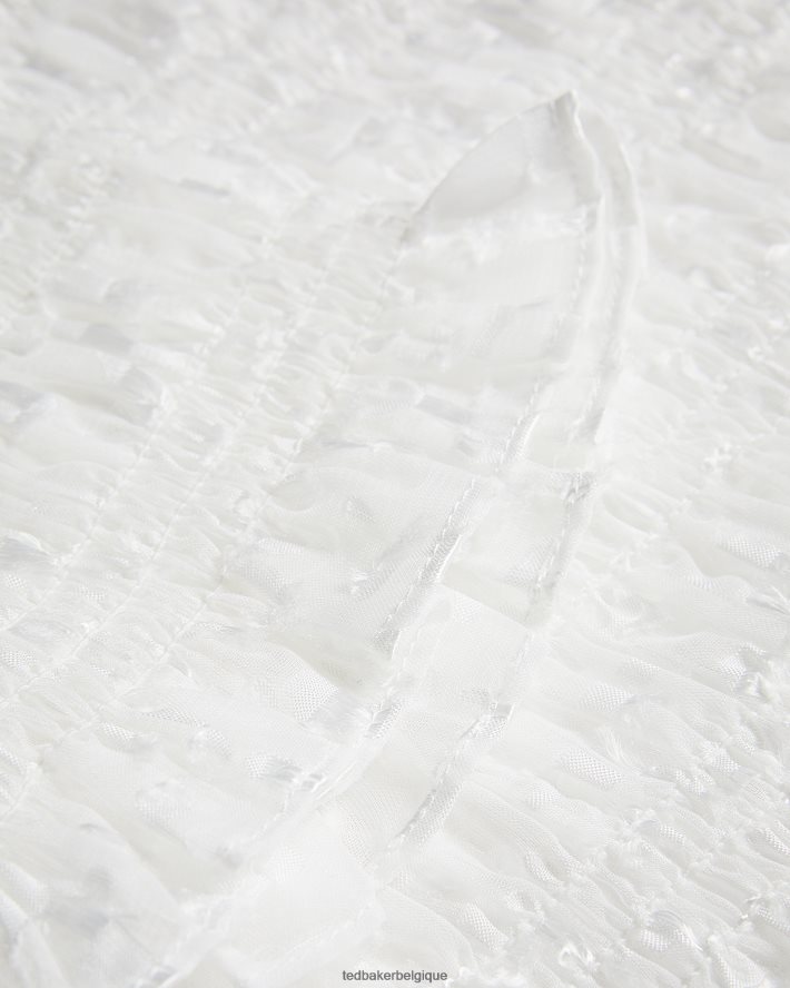 être Ted Baker femmes tora - haut froncé à manches courtes blanc FR8J42593 vêtements