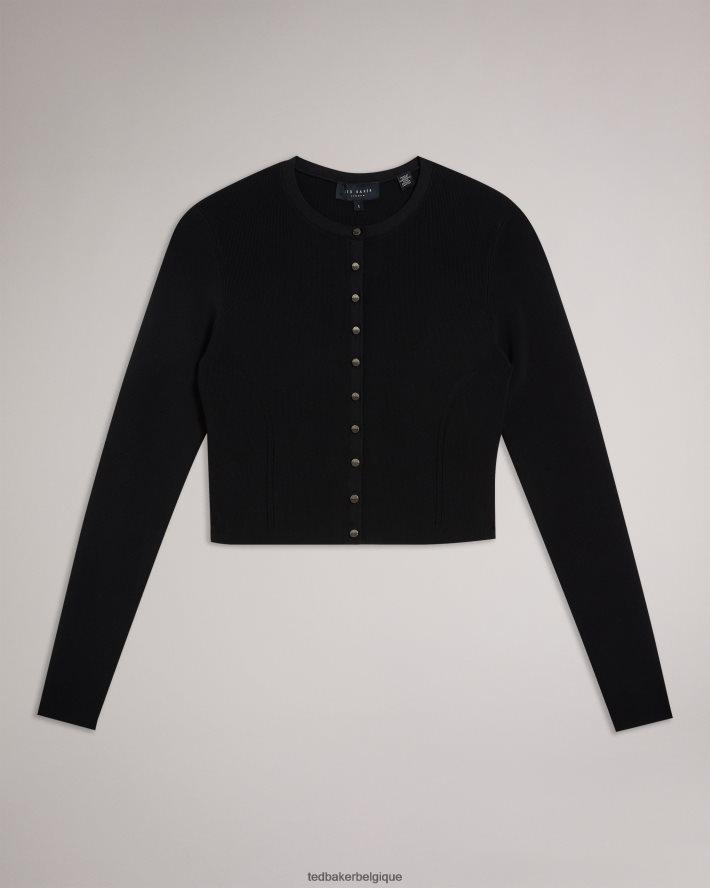être Ted Baker femmes cardigan court en rayonne camilda noir FR8J42399 vêtements
