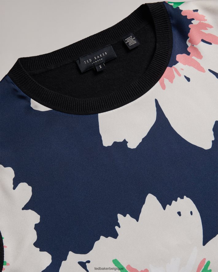 être Ted Baker femmes Marola - Pull coupe facile à fleurs sur le devant bleu marine foncé FR8J42267 vêtements