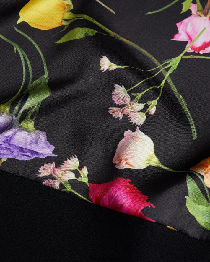 être Ted Baker femmes daneaa - pull tissé à col évasé sur le devant noir FR8J42146 vêtements