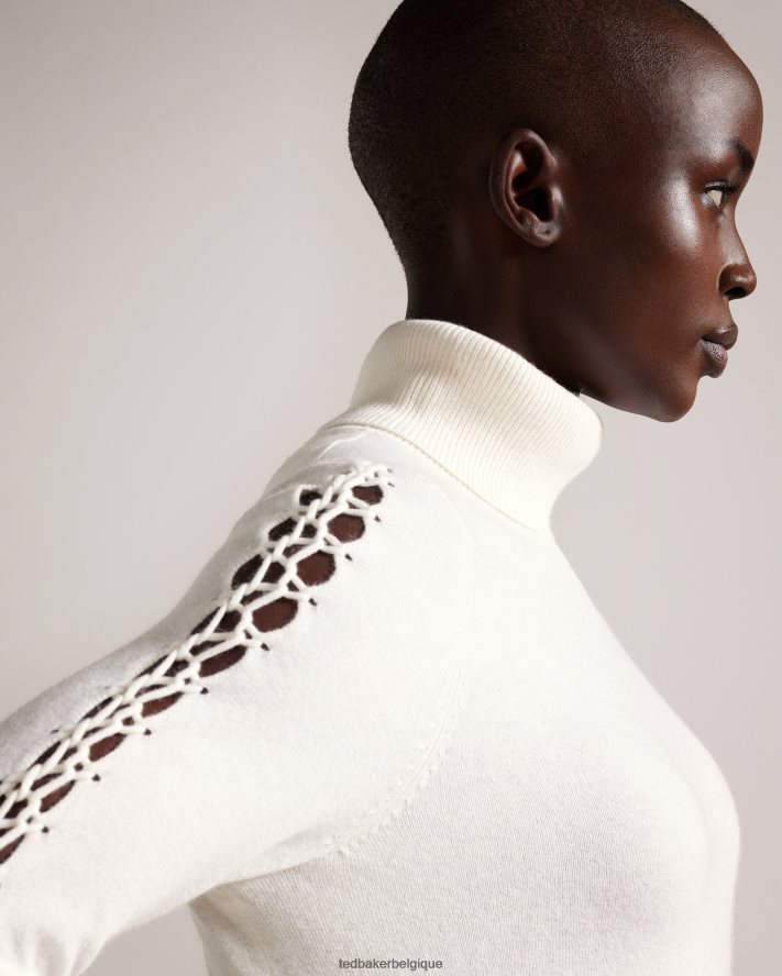 être Ted Baker femmes pull col roulé maevia avec empiècement surpiqûre naturel FR8J42124 vêtements