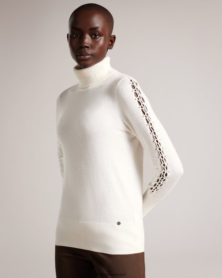 être Ted Baker femmes pull col roulé maevia avec empiècement surpiqûre naturel FR8J42124 vêtements