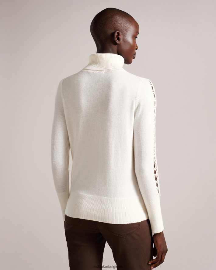 être Ted Baker femmes pull col roulé maevia avec empiècement surpiqûre naturel FR8J42124 vêtements