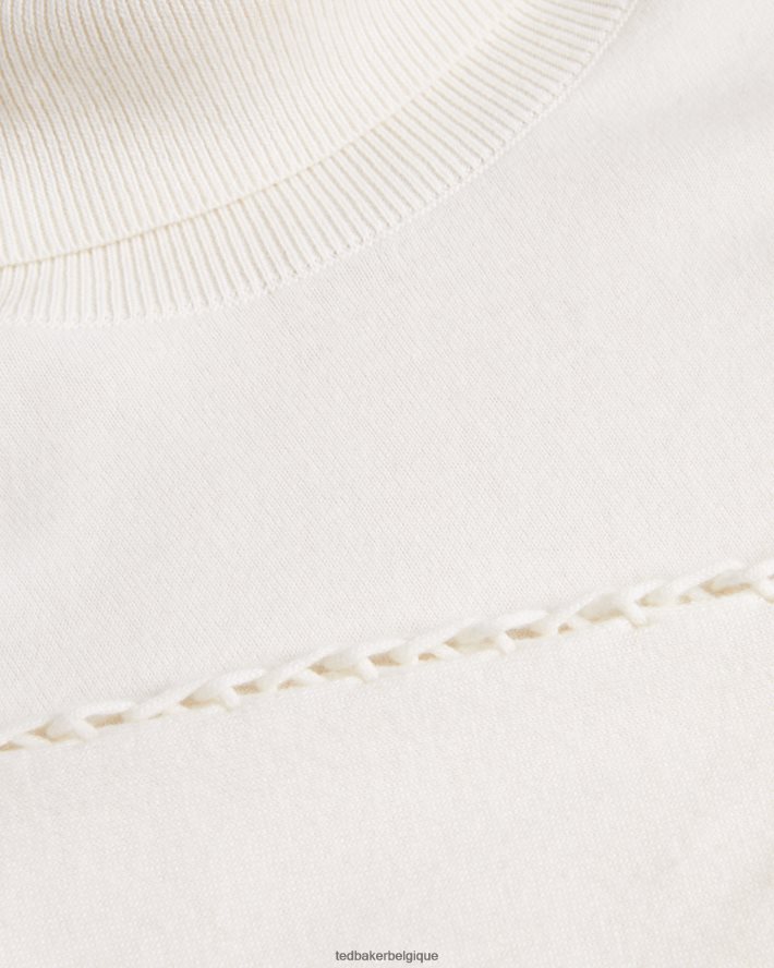 être Ted Baker femmes pull col roulé maevia avec empiècement surpiqûre naturel FR8J42124 vêtements