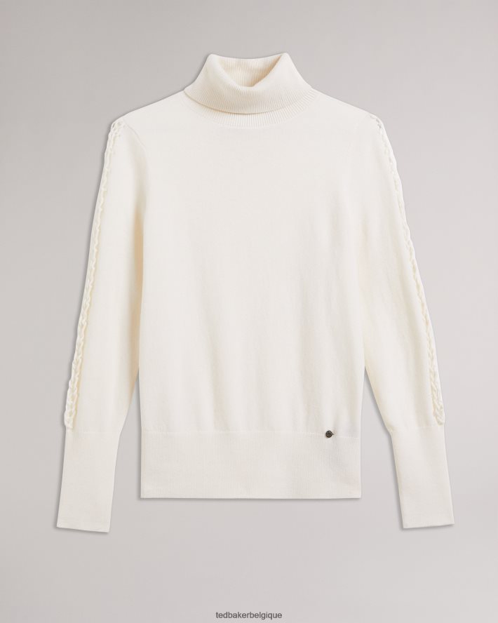 être Ted Baker femmes pull col roulé maevia avec empiècement surpiqûre naturel FR8J42124 vêtements