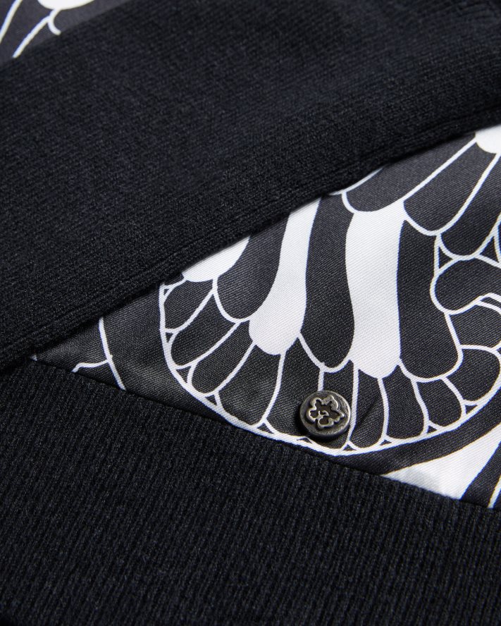 être Ted Baker femmes pull sicell tissé sur le devant noir FR8J4247 vêtements