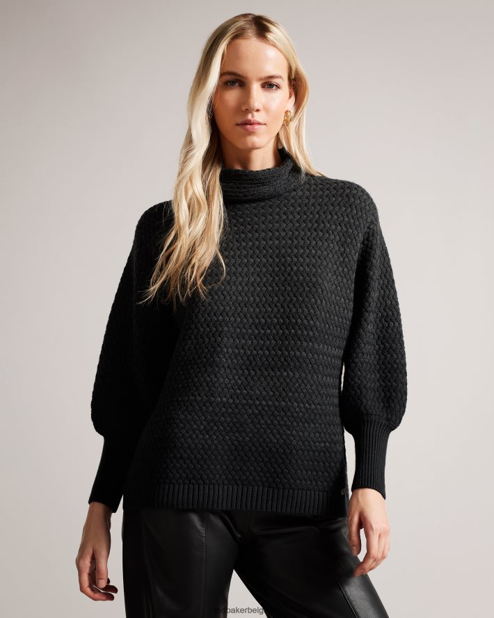 être Ted Baker femmes pull tunique en point basket eyeris noir FR8J42403 vêtements