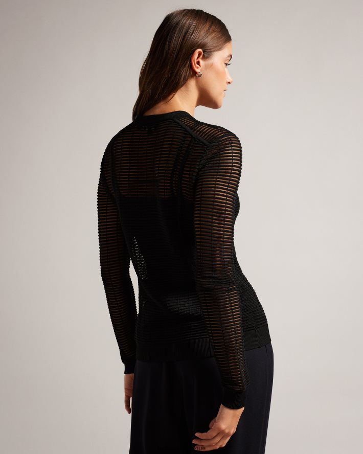 être Ted Baker femmes roshila - pull coupe slim texturé noir FR8J42437 vêtements
