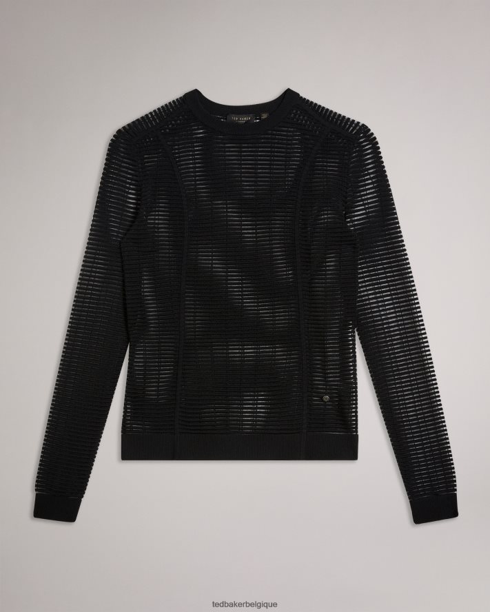 être Ted Baker femmes roshila - pull coupe slim texturé noir FR8J42437 vêtements