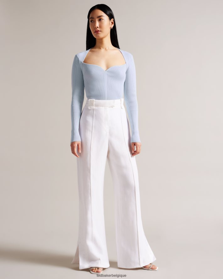 être Ted Baker femmes Helenh - Haut tricoté à décolleté en cœur bleu bébé FR8J42436 vêtements