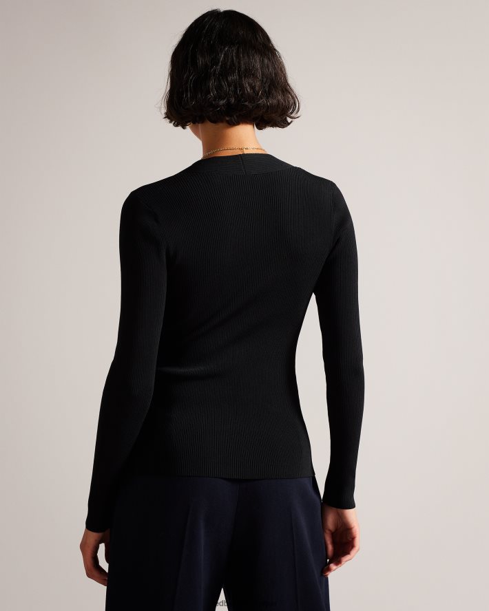 être Ted Baker femmes Helenh - Haut tricoté à décolleté en cœur noir FR8J42103 vêtements