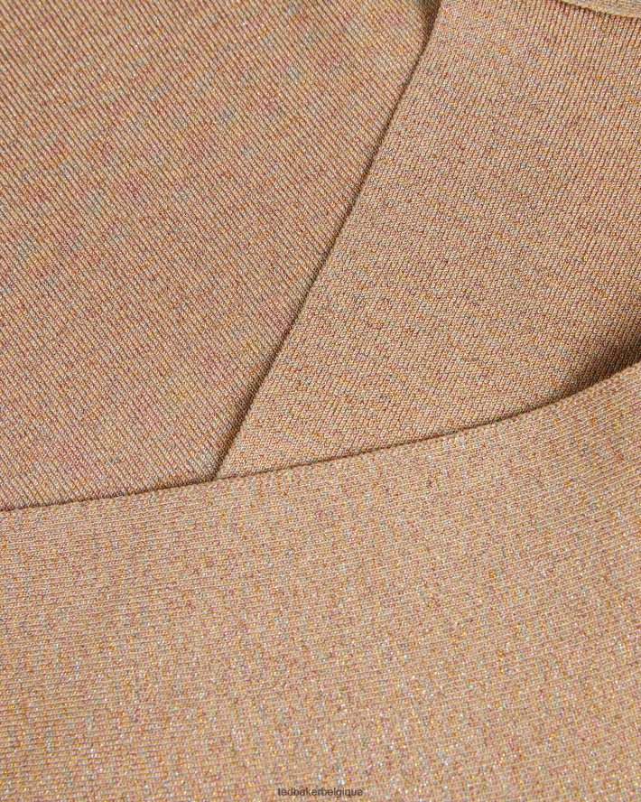 être Ted Baker femmes eloisy - haut en maille croisée coupe slim rose sombre FR8J42110 vêtements