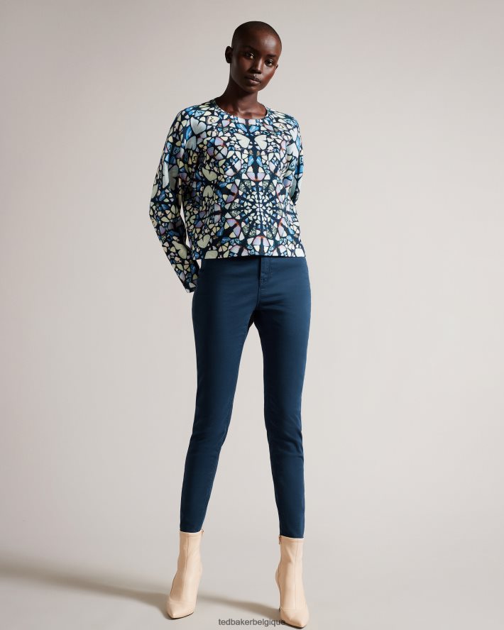 être Ted Baker femmes Ashlina - Haut coupe boxy à imprimé kaléidoscope bleu moyen FR8J42116 vêtements