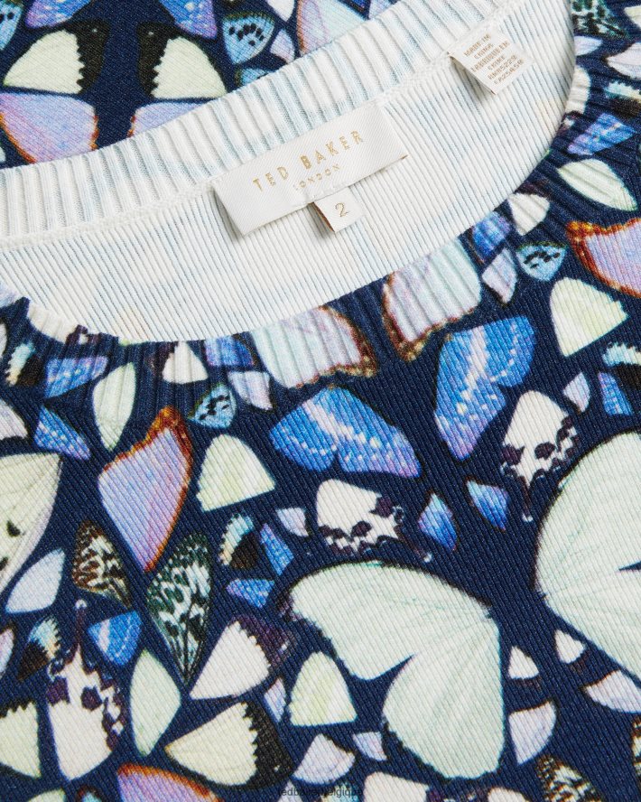 être Ted Baker femmes Ashlina - Haut coupe boxy à imprimé kaléidoscope bleu moyen FR8J42116 vêtements