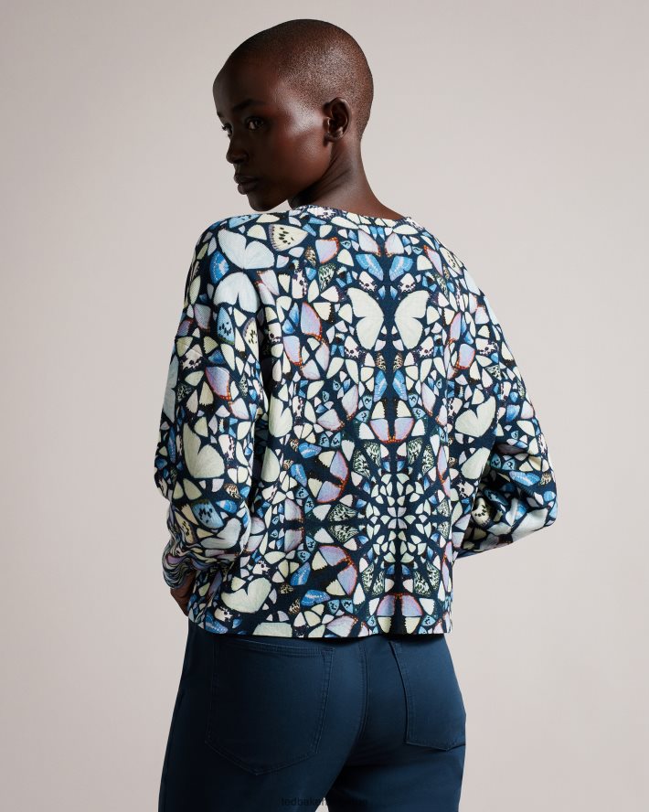 être Ted Baker femmes Ashlina - Haut coupe boxy à imprimé kaléidoscope bleu moyen FR8J42116 vêtements