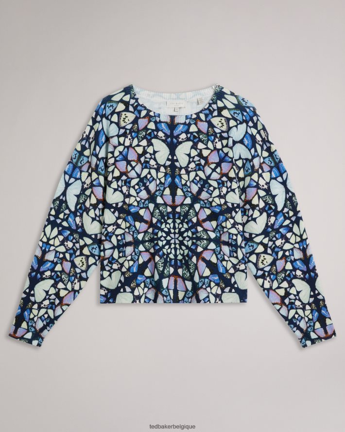 être Ted Baker femmes Ashlina - Haut coupe boxy à imprimé kaléidoscope bleu moyen FR8J42116 vêtements