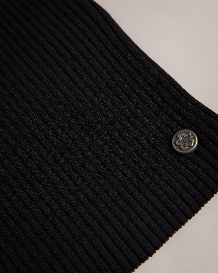 être Ted Baker femmes Katella - Top ajusté avec col volanté noir FR8J42393 vêtements