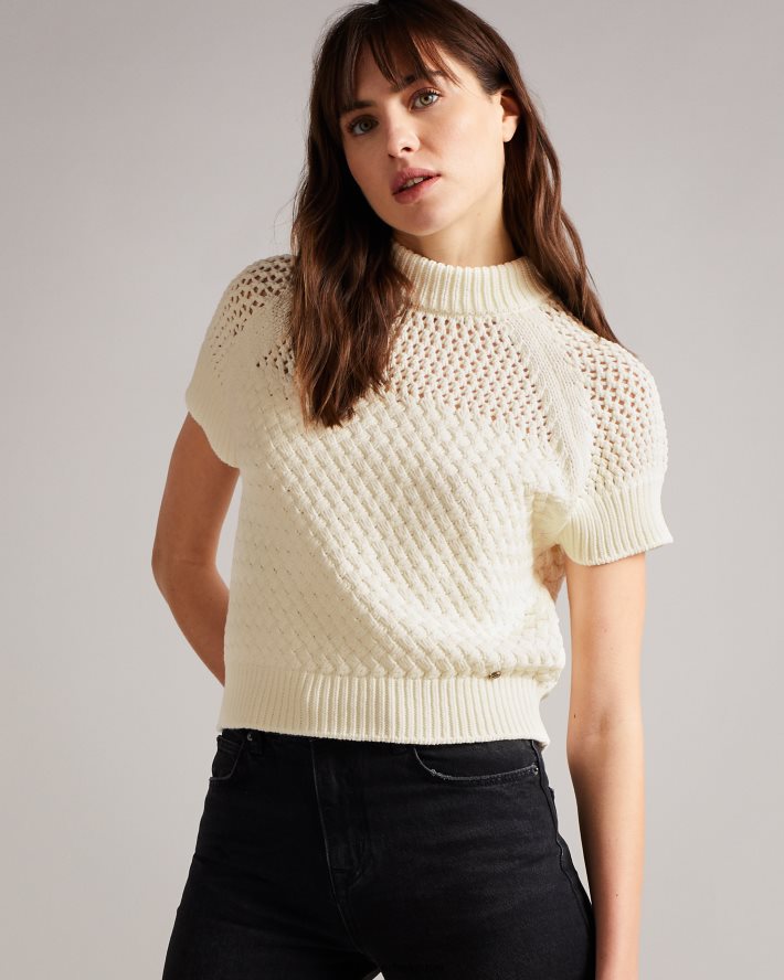 être Ted Baker femmes débardeur stena en point de basket blanc FR8J42400 vêtements