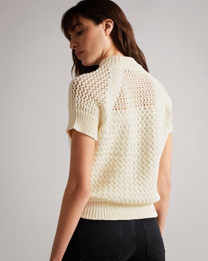 être Ted Baker femmes débardeur stena en point de basket blanc FR8J42400 vêtements