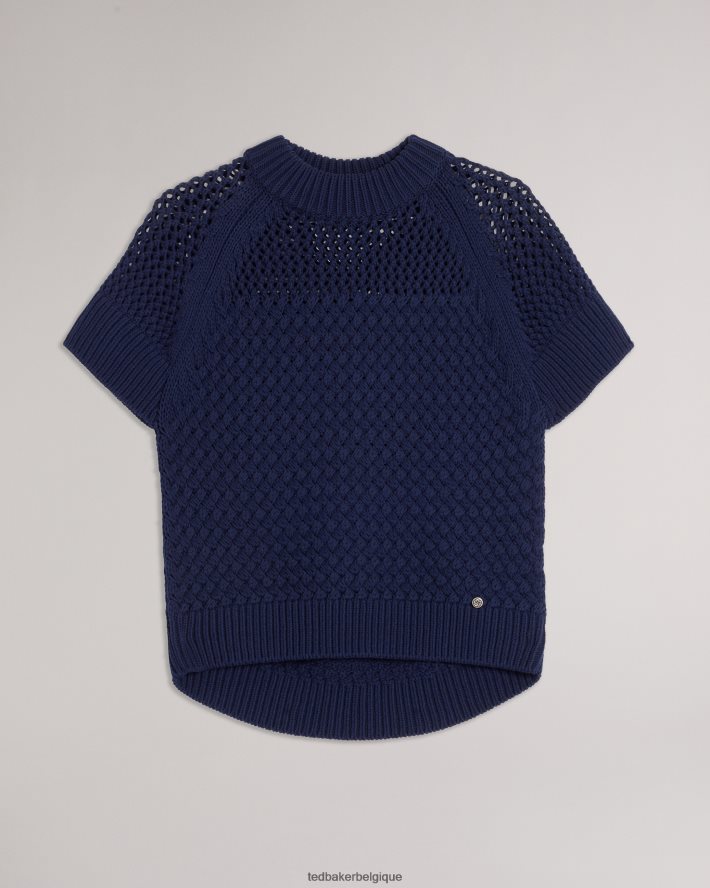 être Ted Baker femmes débardeur stena en point de basket bleu foncé FR8J42276 vêtements