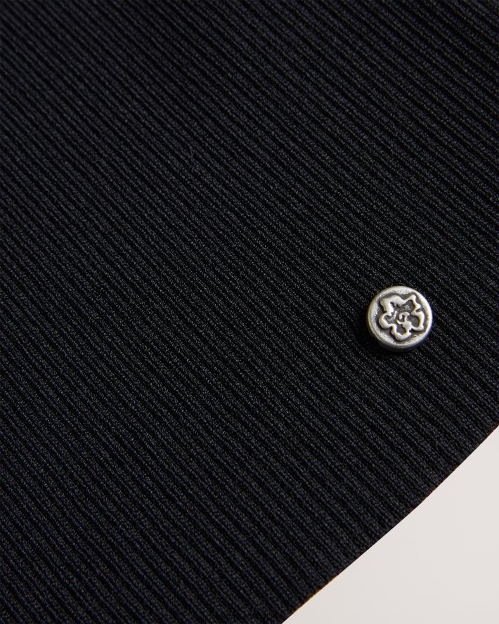 être Ted Baker femmes emiiaa - haut ajusté en maille côtelée noir FR8J42410 vêtements