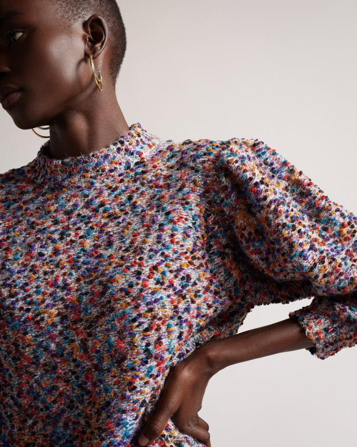 être Ted Baker femmes Ellinai - Pull bouclé à manches extrêmes noir FR8J42460 vêtements