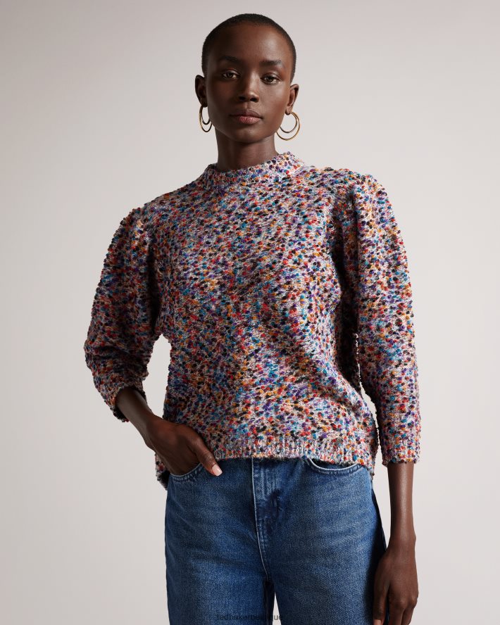 être Ted Baker femmes Ellinai - Pull bouclé à manches extrêmes noir FR8J42460 vêtements