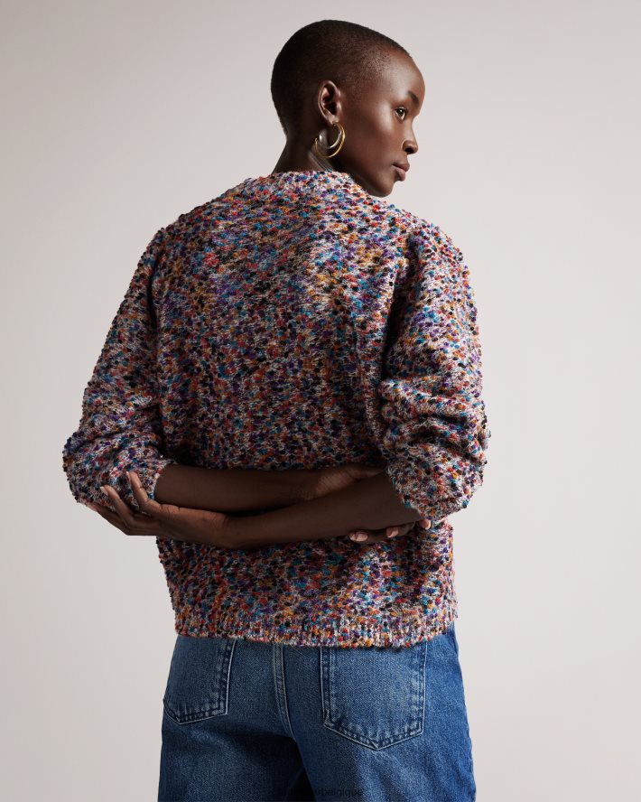 être Ted Baker femmes Ellinai - Pull bouclé à manches extrêmes noir FR8J42460 vêtements