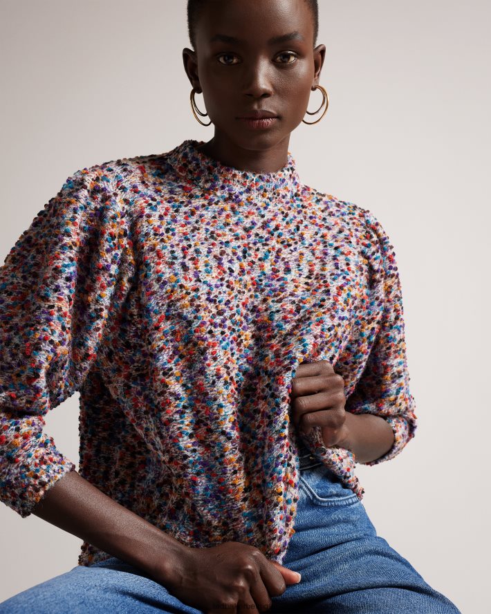 être Ted Baker femmes Ellinai - Pull bouclé à manches extrêmes noir FR8J42460 vêtements