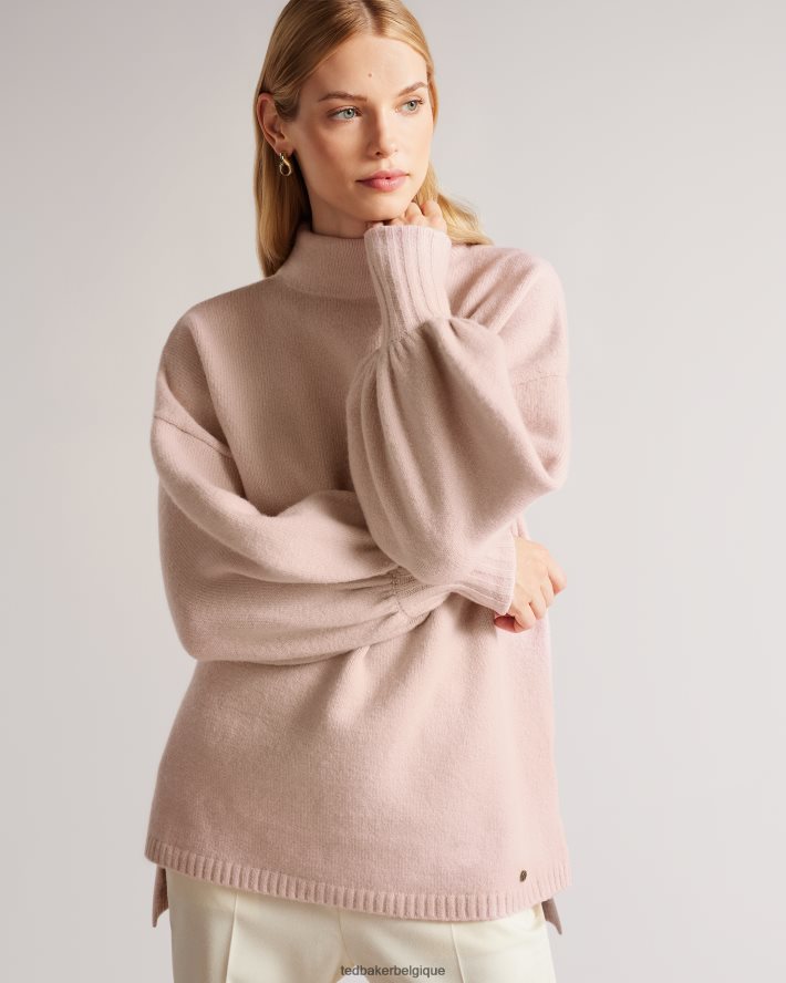 être Ted Baker femmes pull oversize à col cheminée rruuby rose foncé FR8J42461 vêtements