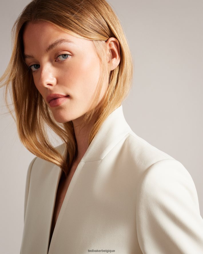 être Ted Baker femmes blazer ambero à simple boutonnage sans col naturel FR8J42217 vêtements