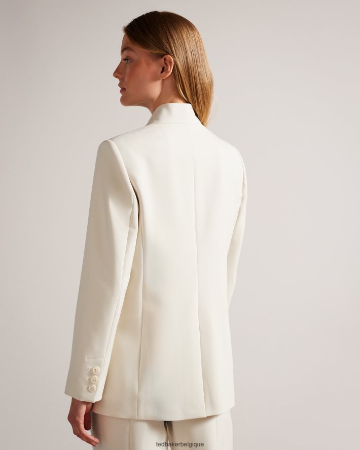 être Ted Baker femmes blazer ambero à simple boutonnage sans col naturel FR8J42217 vêtements
