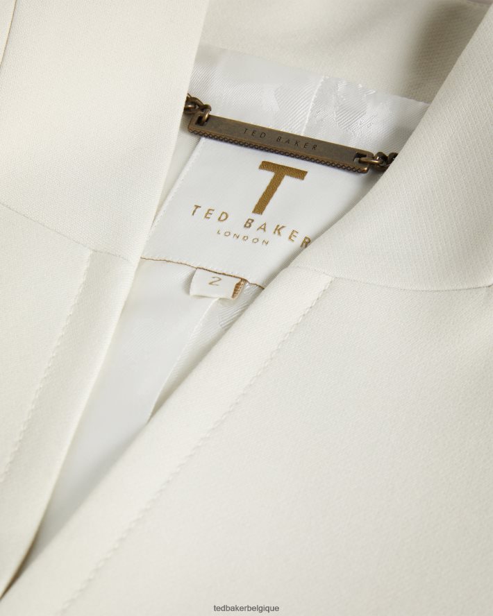 être Ted Baker femmes blazer ambero à simple boutonnage sans col naturel FR8J42217 vêtements