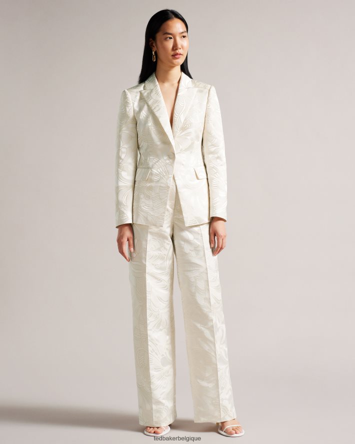 être Ted Baker femmes blazer jacquard coupe slim à simple boutonnage majia naturel FR8J42303 vêtements