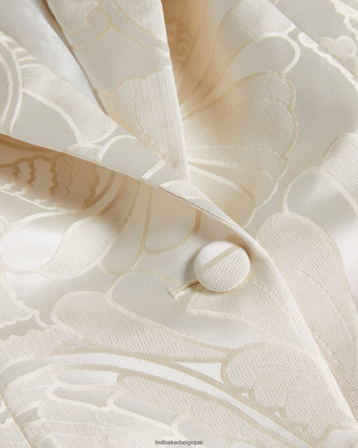 être Ted Baker femmes blazer jacquard coupe slim à simple boutonnage majia naturel FR8J42303 vêtements