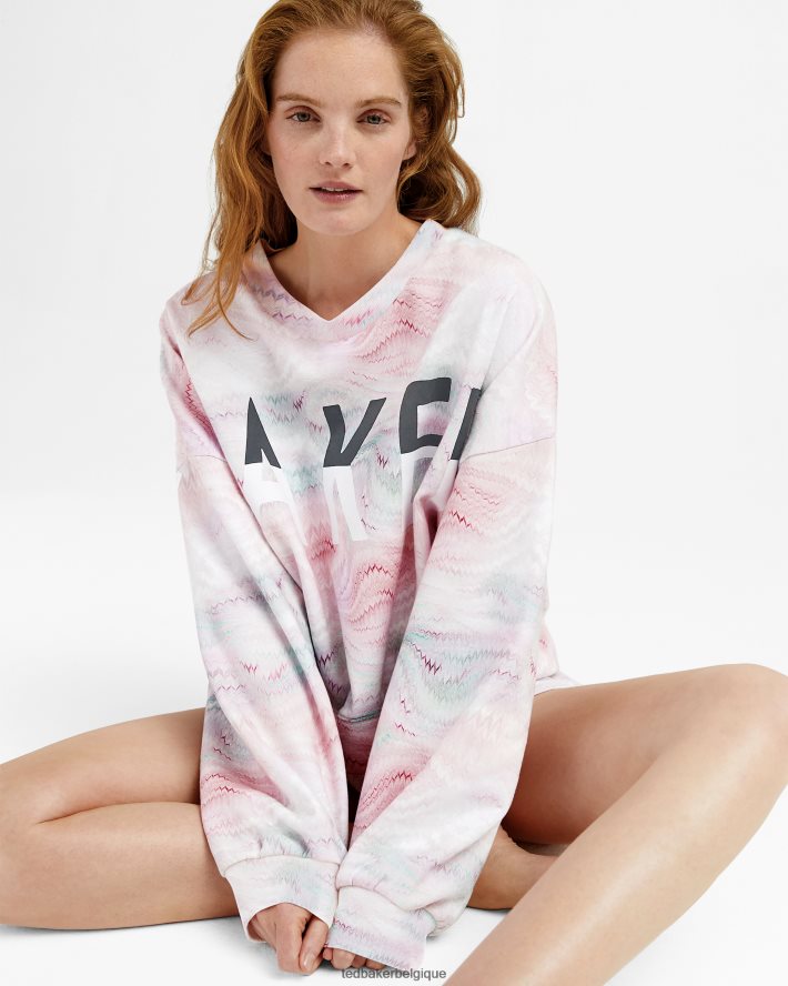 être Ted Baker femmes Adessa - Pull à logo tie-dye rose clair FR8J42628 vêtements