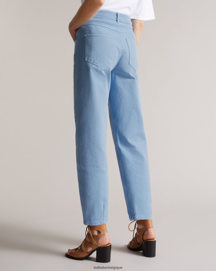 être Ted Baker femmes Jean à jambe droite Zandin avec empiècement sur le devant et détails plissés lavage léger FR8J42616 vêtements