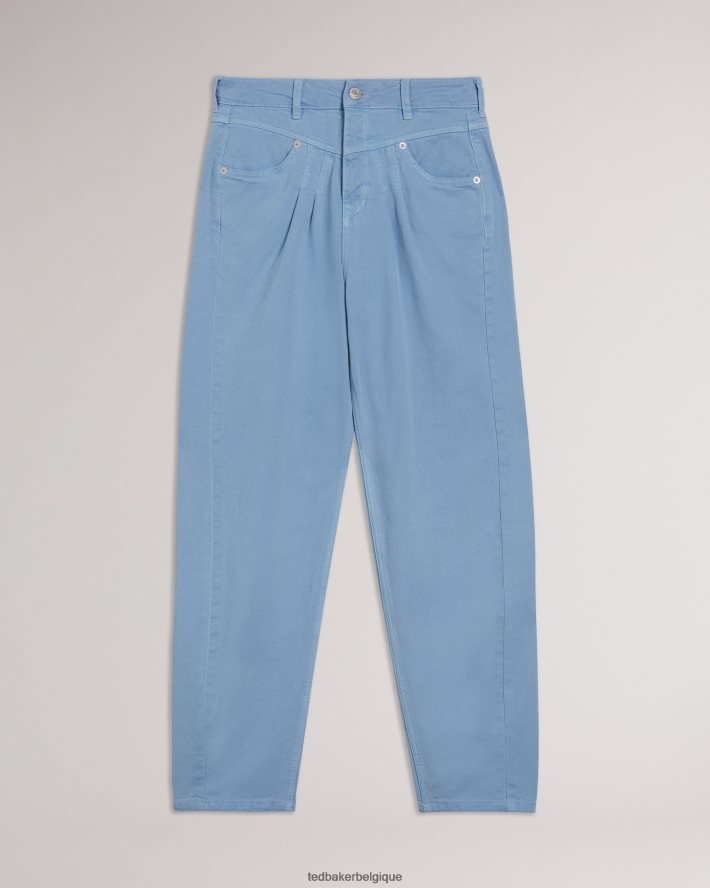 être Ted Baker femmes Jean à jambe droite Zandin avec empiècement sur le devant et détails plissés lavage léger FR8J42616 vêtements